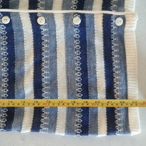 Vintage made in Canada button down blue white striped sweater vest Small - Picture 12 of 16